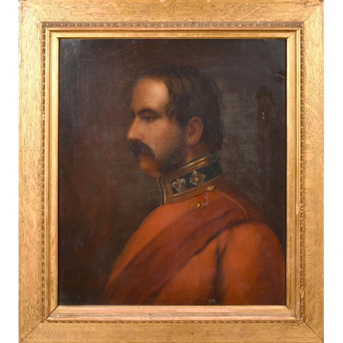 139 - 19th Century English School. Portrait of a Lieutenant Colonel, Oil on canvas, Inscribed on a label v... 