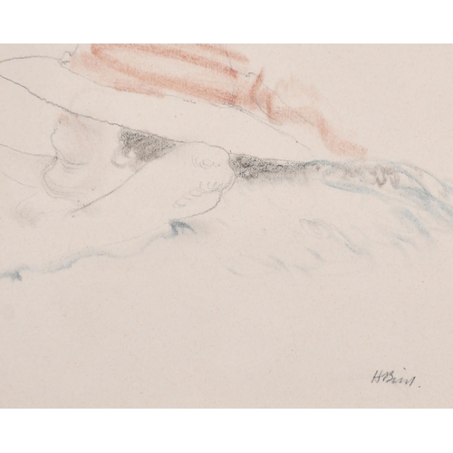 176 - Henry Bird (1909-2000) British. Reclining Nude, Pencil and chalk, Signed in pencil, 8