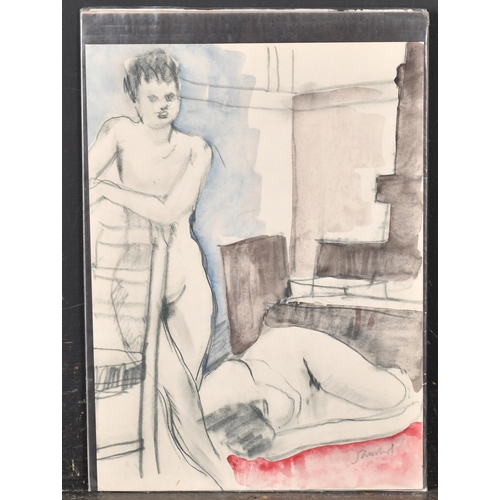 189 - Sydney Horne Shepherd (1909-1993) British. Nude Figure Study, Watercolour and pencil, Signed in penc... 