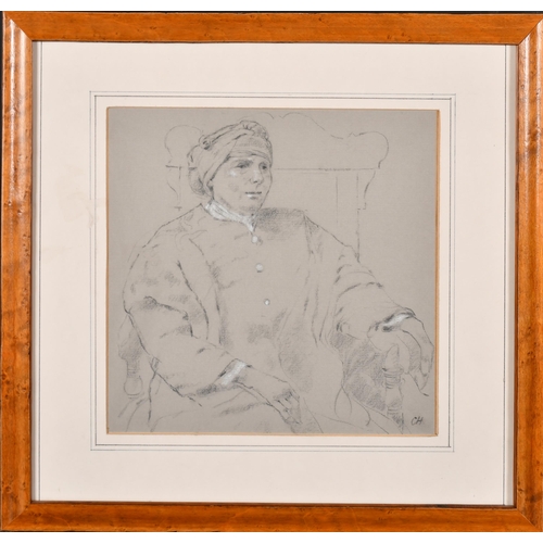 20 - Charles Hayter (1761-1835) British. A Seated Man, Chalk, Signed with initials, 9