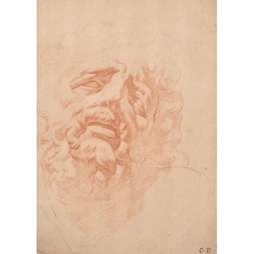 21 - Circle of Ottaviano Dandini (1681-1740) Italian. Head of a Bearded Man, Sanguine, Bears initials, 12... 