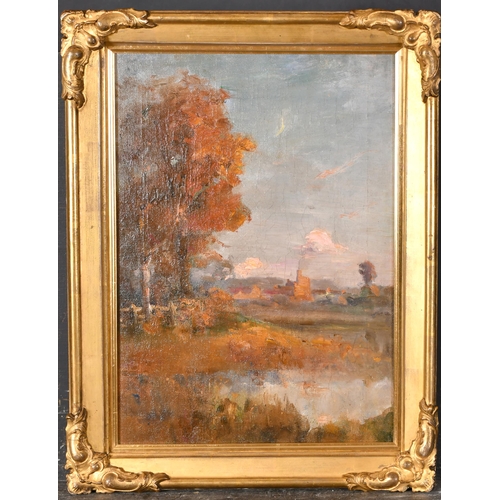 264 - 20th Century English School. Harvest Moon, Oil on canvas, 18