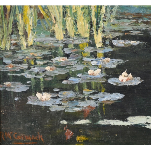 268 - R McCormack (20-21st Century) British. The Lily Pads, Oil on board, Signed, 16