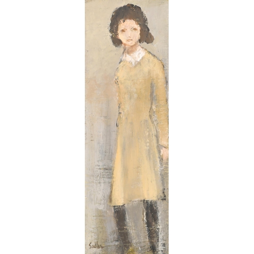 286 - Robert Sadler (1909-2001) British. Girl in Yellow Dress, Oil on board, Signed, 12