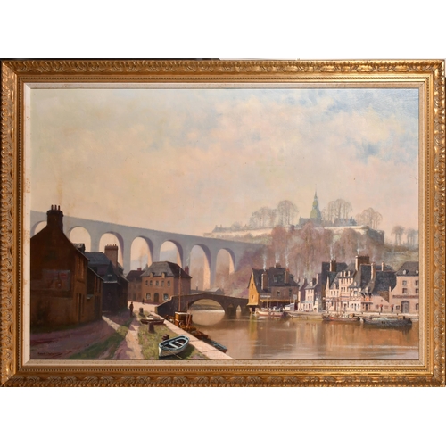 294 - Kenneth Raymond Denton (1932-2024) British. 'The Viaduct, Dinan', Oil on board, Signed, 40