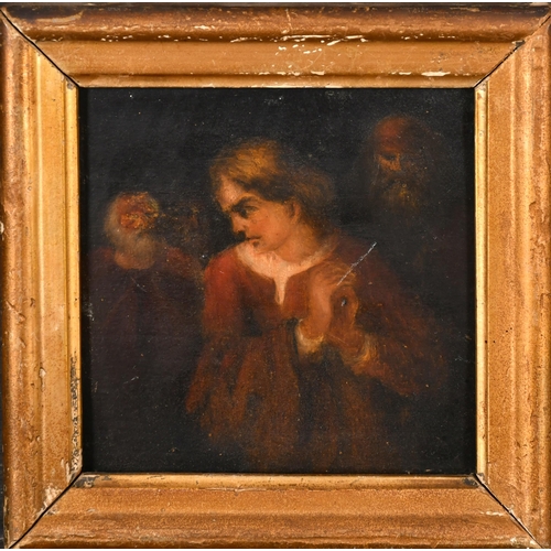 32 - 19th Century English School. Study of Two Heads, Oil on panel, 4.4