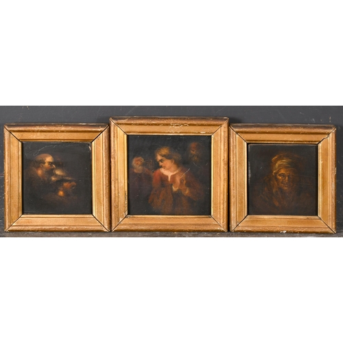 32 - 19th Century English School. Study of Two Heads, Oil on panel, 4.4