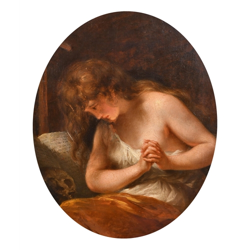 34 - Attributed to John Francis Rigaud (1742-1810) Italian. Mary Magdalene, Oil on copper, Inscribed 'Lon... 