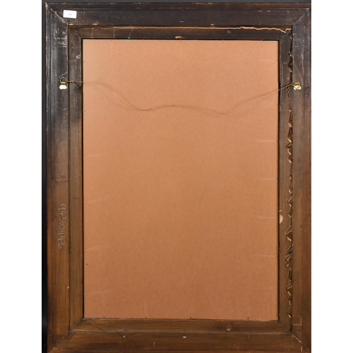 353 - 20th Century English School. An Ebonised Wooden Frame, with inset mirror glass, rebate 33