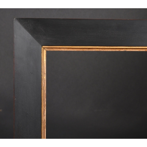 354 - 19th Century English School. A Black Painted Frame, with a gilt slip, rebate 32.5