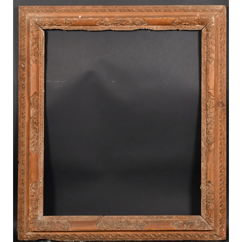 376 - 18th Century English School. A Stripped Carved Wooden Frame, with Lely panels, rebate 30