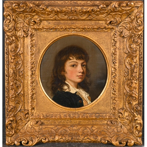 39 - Circle of John Singleton Copley (1738-1815) British. Head Study of a Young Boy, Oil on canvas laid d... 