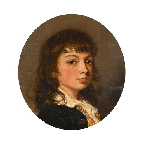 39 - Circle of John Singleton Copley (1738-1815) British. Head Study of a Young Boy, Oil on canvas laid d... 