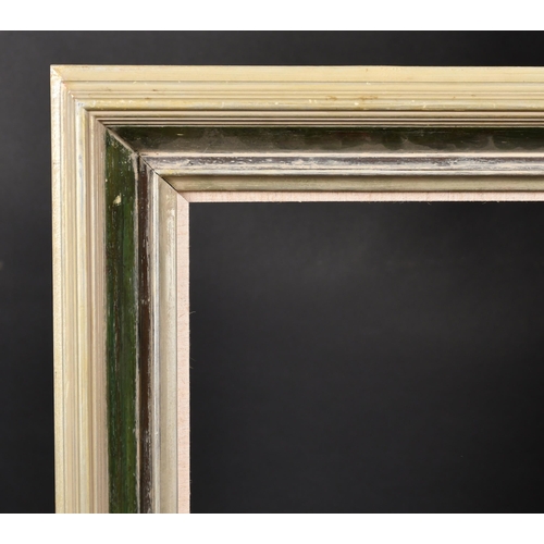 405 - 20th Century English School. A Silver and Green Painted Frame, with a fabric slip, rebate 27