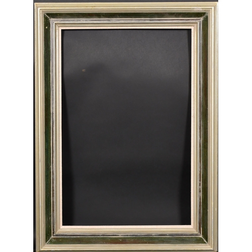 405 - 20th Century English School. A Silver and Green Painted Frame, with a fabric slip, rebate 27