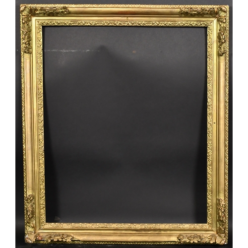 412 - 19th Century French School. A Louis Style Painted Composition Frame with swept corners, rebate 26