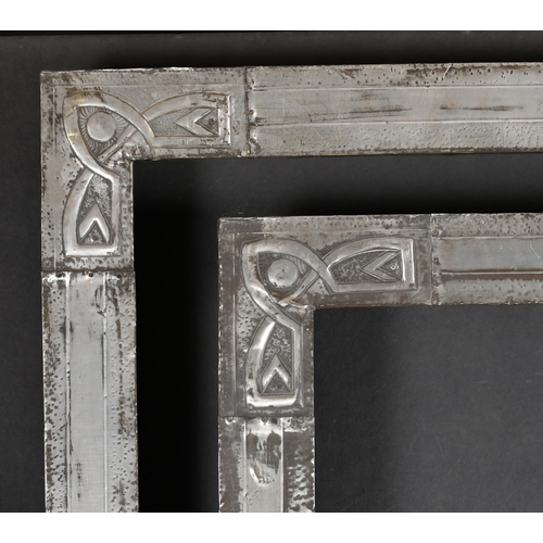 418 - 20th Century English School. A Pair of Metal Art Nouveau Frames, rebate 25.75