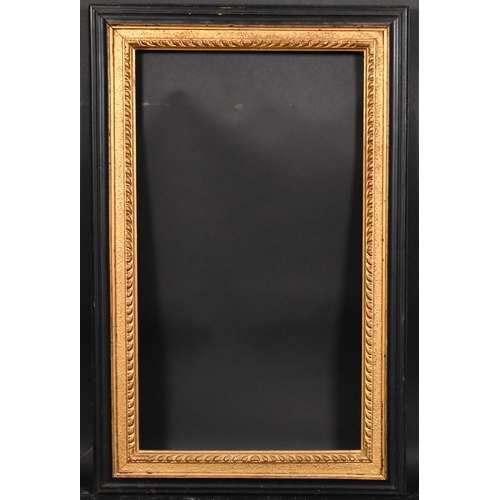 419 - 18th Century English School. A Darkwood Frame, with a carved giltwood slip, rebate 25.75