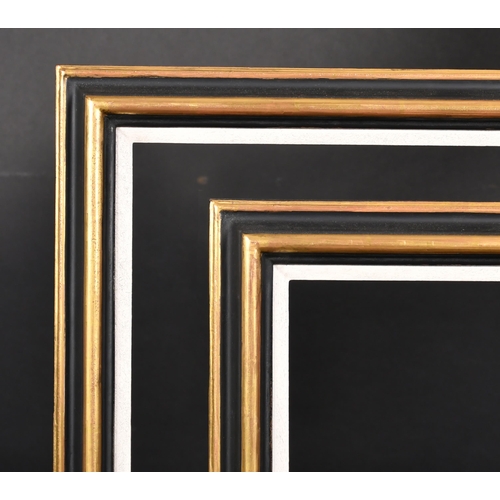 444 - 20th-21st Century English School. A Pair of Black and Gilt Composition Frames, with white slips, reb... 