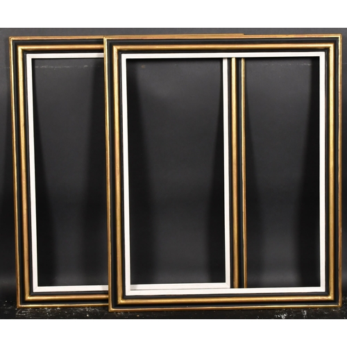 444 - 20th-21st Century English School. A Pair of Black and Gilt Composition Frames, with white slips, reb... 