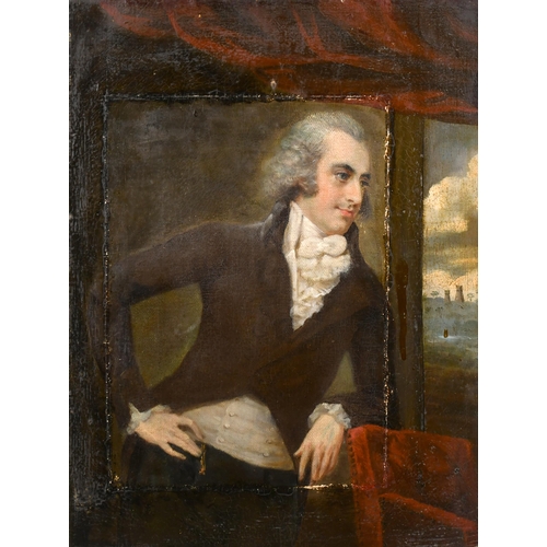 45 - Early 19th Century English School. Half Length Portrait of a Man, Oil on canvas (extended), original... 