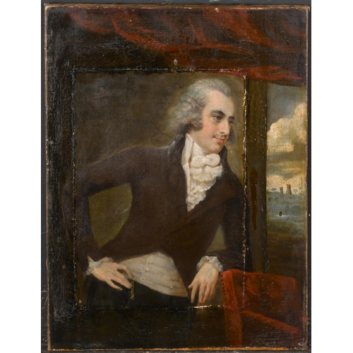 45 - Early 19th Century English School. Half Length Portrait of a Man, Oil on canvas (extended), original... 