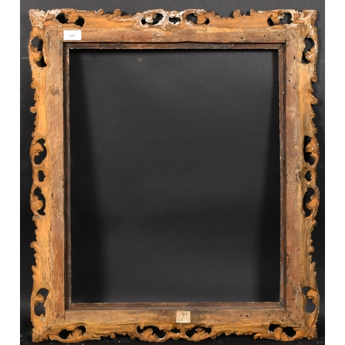 452 - 18th Century English School. A Painted Carved Giltwood Frame, with swept and pierced centres and cor... 