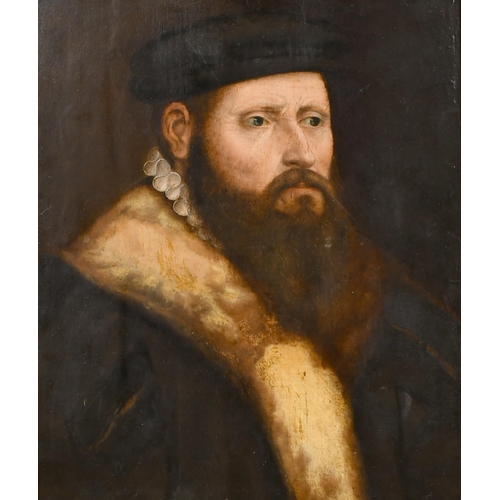 46 - Follower of Hans Eworth (1520-1574) Flemish. Portrait of a Bearded Man, Oil on panel, 19.5