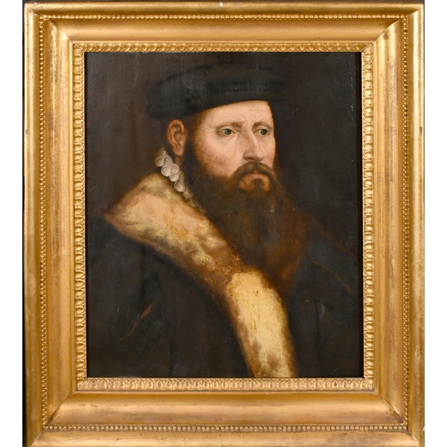 46 - Follower of Hans Eworth (1520-1574) Flemish. Portrait of a Bearded Man, Oil on panel, 19.5