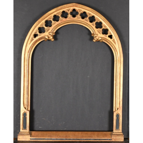 466 - 19th Century English School. An Ornate Temple Frame, Arched rebate 21.25