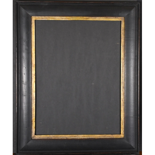 468 - 19th Century English School. A Black Painted Cushioned Frame, with a gilt slip, rebate 21