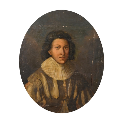 48 - 18th Century French School. Portrait of Jean du Carroy, Oil on canvas, Oval, unframed 32