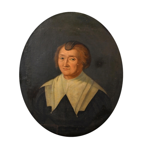 48 - 18th Century French School. Portrait of Jean du Carroy, Oil on canvas, Oval, unframed 32