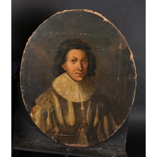 48 - 18th Century French School. Portrait of Jean du Carroy, Oil on canvas, Oval, unframed 32