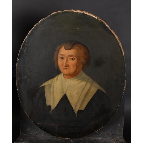 48 - 18th Century French School. Portrait of Jean du Carroy, Oil on canvas, Oval, unframed 32