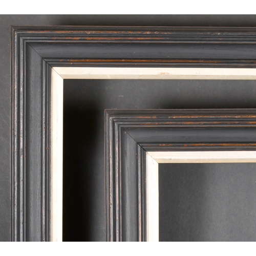 502 - Early 20th Century English School. A Pair of Darkwood Frames, with silver slips, rebate 18