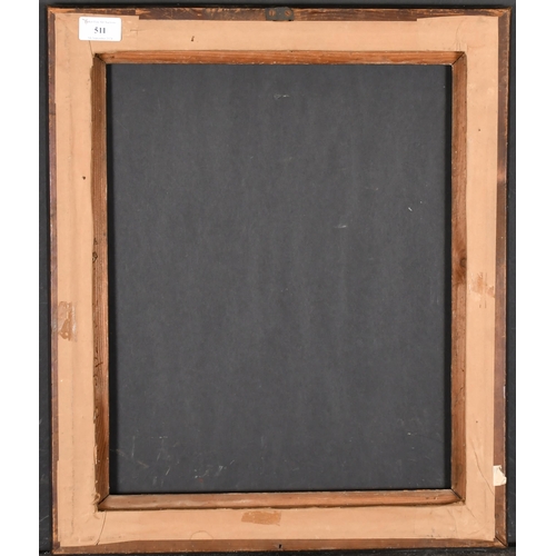 511 - 18th Century English School. A Darkwood Frame, with a carved giltwood slip, rebate 16.75