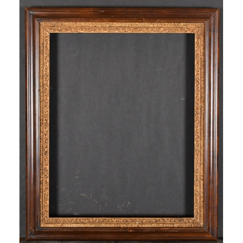 515 - 18th Century English School. A Darkwood Frame, with a carved giltwood slip, rebate 16.25