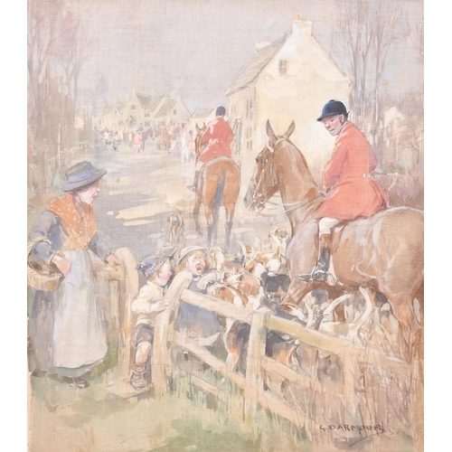 54 - George Denholm Armour (1864-1949) British. Heading for the Meet, Watercolour and bodycolour, Signed,... 