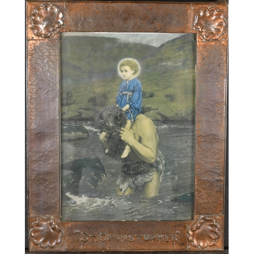 549 - Early 20th Century English School. A Metal Frame (St Christopher), with inset print and glass, rebat... 