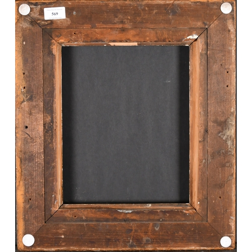 569 - 19th Century English School. A Carved Giltwood Panel Frame, with swept and pierced corners, rebate 1... 