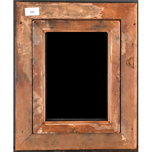 582 - 19th Century English School. A Darkwood Frame, with a gilt slip and inset glass, rebate 10