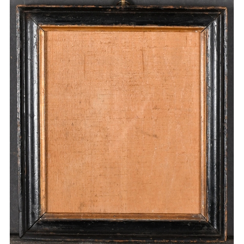 588 - Late 18th Century English School. A Black Painted Frame, with a gilt slip and inset glass, rebate 8.... 