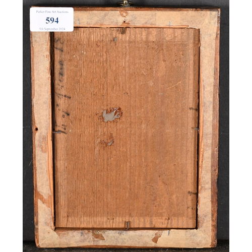 594 - Late 18th Century English School. A Pear Wood Frame, with inset glass, rebate 7