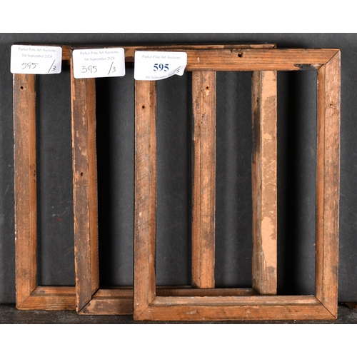 595 - Late 18th Century English School. A Set of Three Pear Wood Frames, rebate 7