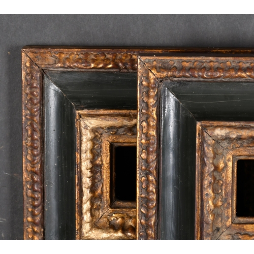 599 - 20th Century European School. A Pair of Gilt Composition Frames, with green centres, rebate 3