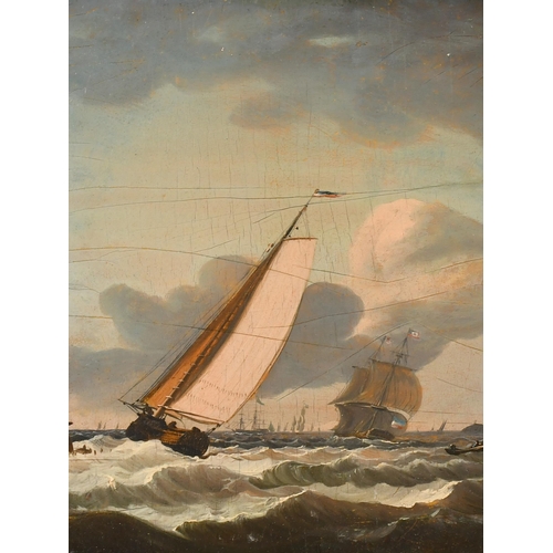 75 - 19th Century English School. A Pair of Shipping Scenes, Oil on panel, 9