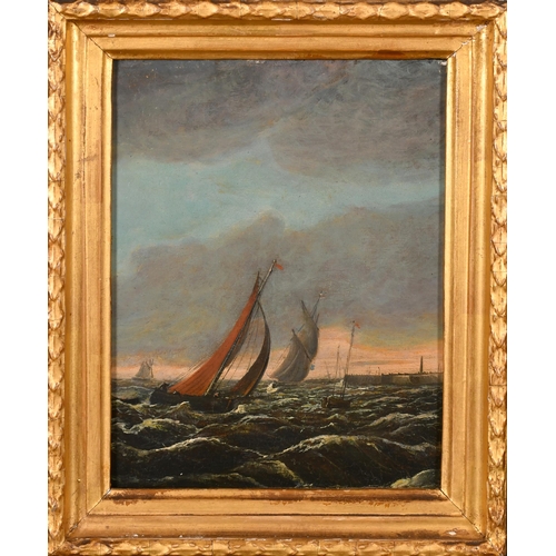 75 - 19th Century English School. A Pair of Shipping Scenes, Oil on panel, 9