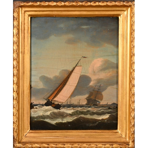 75 - 19th Century English School. A Pair of Shipping Scenes, Oil on panel, 9