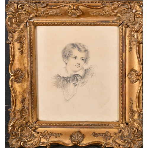 90 - William Collins (1788-1847) British. Head of a Young Boy, Pencil, Signed and dated 1833, 8